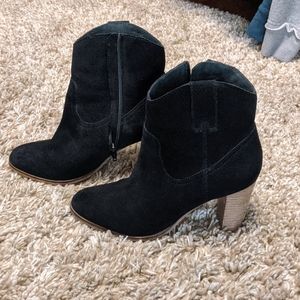 Seychelles black leather western style booties - 8